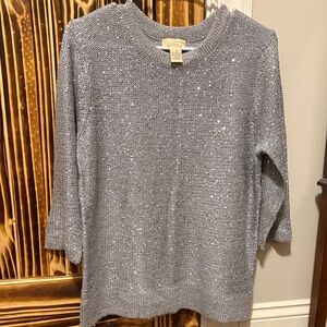 Choices Silver Sequin Y2K party type casual sweater